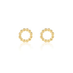 Load image into Gallery viewer, Linda Tahija Beaded Circle Stud Earrings - Gold