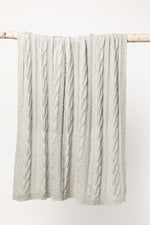 Load image into Gallery viewer, Indus Design Cable Knit Throw - Light Grey
