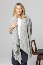 Load image into Gallery viewer, Indus Design Cable Knit Throw - Light Grey
