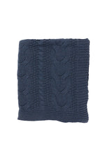 Load image into Gallery viewer, Indus Design Cable Knit Throw - Denim Blue
