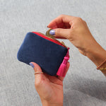 Load image into Gallery viewer, Annabel Trends Cosy Luxe Velvet Coin Purse - Sapphire Blue