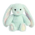 Load image into Gallery viewer, Petite Vous Plush Soft Toy - Millie the Rainbow Gingham Bunny (mint)