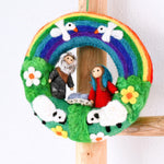 Load image into Gallery viewer, Tara Treasures Felt Christmas Rainbow Nativity Wreath