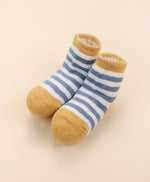 Load image into Gallery viewer, Lummi In Colour Baby Socks - Blue & Mustard Stripe (0-9 months)