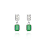 Load image into Gallery viewer, Linda Tahija Gemme Green Onyx Calibri Drop Earrings - Sterling Silver