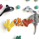 Load image into Gallery viewer, Tara Treasures Baby Nursery Felt Hanging Cot Mobile - Coral Reef