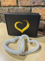 Load image into Gallery viewer, Caravel Glass Double Heart - Irridescent White