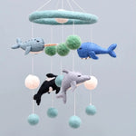 Load image into Gallery viewer, Tara Treasures Baby Nursery Felt Hanging Cot Mobile - Ocean Marine Mammals