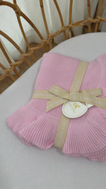 Load image into Gallery viewer, Confetti Kidz Frilly Knit Blanket - Soft Pink