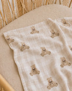 Load image into Gallery viewer, Confetti Kidz Bamboo Cloud Wrap - Gingham Teddy
