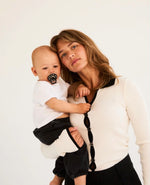 Load image into Gallery viewer, BIBS Dummies Size 1 Polka - Ivory/Black