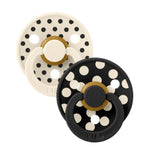Load image into Gallery viewer, BIBS Dummies Size 2 Polka - Ivory/Black