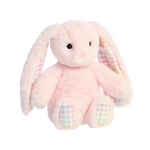 Load image into Gallery viewer, Petite Vous Plush Soft Toy - Poppy the Rainbow Gingham Bunny (pink)