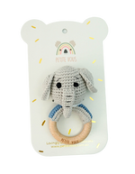 Load image into Gallery viewer, Petite Vous Crochet Ring Rattle - Ellis Elephant