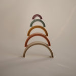 Load image into Gallery viewer, Mushie Rainbow Stacking Toy - Tropical