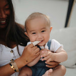 Load image into Gallery viewer, Mushie Silicone Finger Toothbrush - Soft Lilac/Ivory