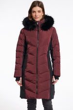 Load image into Gallery viewer, Rino & Pelle Pdded Coat Detachable Hood Lennon - Chocolate Bean Size 38 (10)