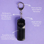 Load image into Gallery viewer, Kepler Keychains Personal Safety Alarm - Black