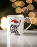 Load image into Gallery viewer, Ashdene Fine Bone China Santa Paws Pups Mug - French Bulldog