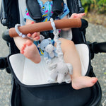 Load image into Gallery viewer, Living Textiles 2pk Stroller Toys - Elephant & Hippo