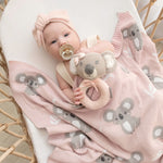 Load image into Gallery viewer, Living Textiles Australiana Baby Blanket - Koala/Blush