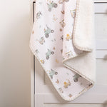 Load image into Gallery viewer, Living Textiles Jersey Sherpa Blanket - Tractor Ride