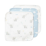 Load image into Gallery viewer, Living Textiles Organic Wash Cloths 3pk - Elephant Playtime