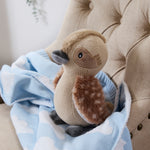 Load image into Gallery viewer, Living Textiles Pram Knitted Baby Blanket - Cloud Whisper/Blue