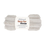 Load image into Gallery viewer, Ribbed Faux Fur Throw - Dove Grey