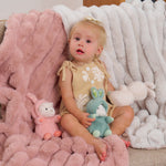 Load image into Gallery viewer, Ribbed Faux Fur Throw Baby - Dusty Pink