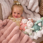 Load image into Gallery viewer, Ribbed Faux Fur Throw Baby - Dusty Pink