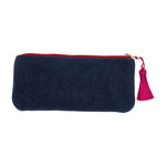 Load image into Gallery viewer, Annabel Trends Cosy Luxe Velvet Makeup Pouch - Sapphire Blue