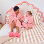 Load image into Gallery viewer, Annabel Trends Cosy Luxe Embossed Flower Kids Bath Robe - Pink Small (3-6yrs)
