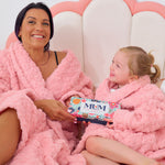 Load image into Gallery viewer, Annabel Trends Cosy Luxe Embossed Flower Kids Bath Robe - Pink Small (3-6yrs)