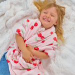 Load image into Gallery viewer, Annabel Trends Cosy Luxe Kids Bath Robe Velvet - Cherry Small (3-7yrs)