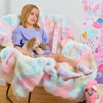 Load image into Gallery viewer, Annabel Trends Bubble Faux Fur Throw - Rainbow 130cm x 160cm