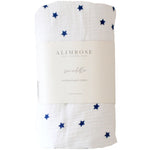 Load image into Gallery viewer, Alimrose Muslin Swaddle - Navy Stars