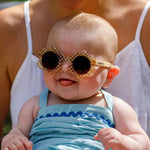 Load image into Gallery viewer, Frankie Ray Sunglasses Baby Daisy (0-3yrs+) - Crystal Yellow with White Hearts