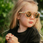 Load image into Gallery viewer, Frankie Ray Sunglasses Baby Daisy (0-3yrs+) - Crystal Yellow with White Hearts