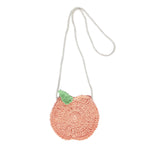 Load image into Gallery viewer, Acorn Kids Straw Bag - Peach (Peach/Green/Cream)