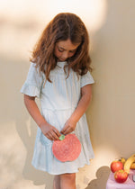 Load image into Gallery viewer, Acorn Kids Straw Bag - Peach (Peach/Green/Cream)