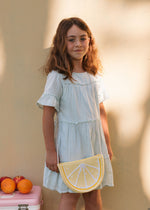 Load image into Gallery viewer, Acorn Kids Straw Bag - Lemon Segment (Lemon/White)