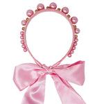 Load image into Gallery viewer, Pink Poppy Pearl Headband with Scarf - Claris the Chicest Mouse in Paris
