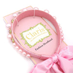 Load image into Gallery viewer, Pink Poppy Pearl Headband with Scarf - Claris the Chicest Mouse in Paris