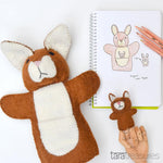 Load image into Gallery viewer, Tara Treasures Felt Hand Puppet - Brown Kangaroo with Joey