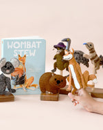 Load image into Gallery viewer, Tara Treasures Finger Puppet Set of 8 - Wombat Stew