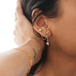 Load image into Gallery viewer, Linda Tahija Hydrangea Stud Earrings - 18k Gold