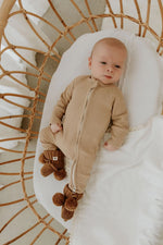 Load image into Gallery viewer, Confetti Kidz Organic Cotton Waffle Zipsuit - Fawn [SZ:PREM 00000]
