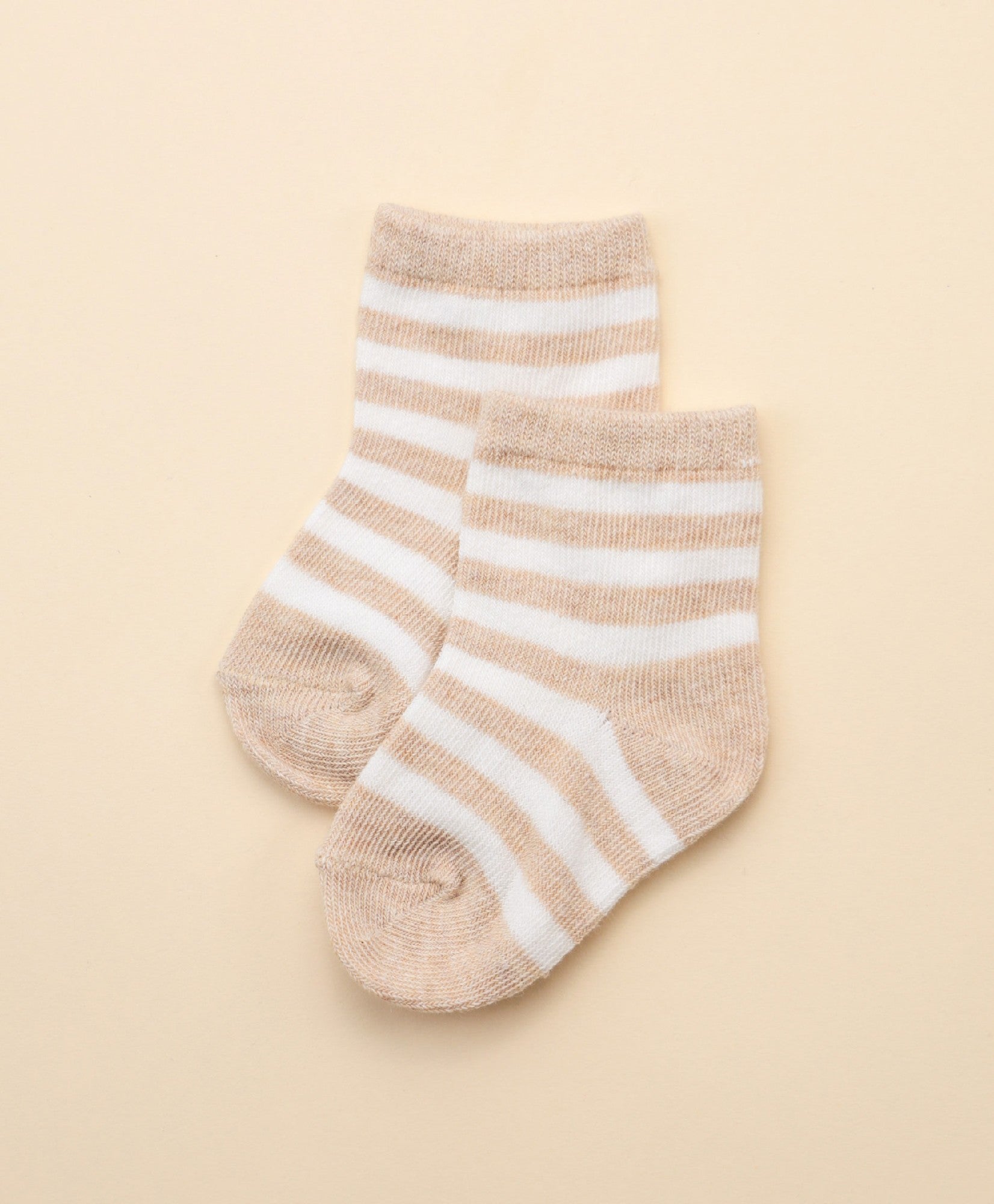 Lummi In Colour Baby Socks - Oat Stripes (0-9 months)
