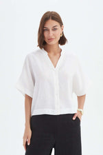 Load image into Gallery viewer, Tirelli Boxy Button Linen Shirt - White [CLR:WHITE SZ:S]
